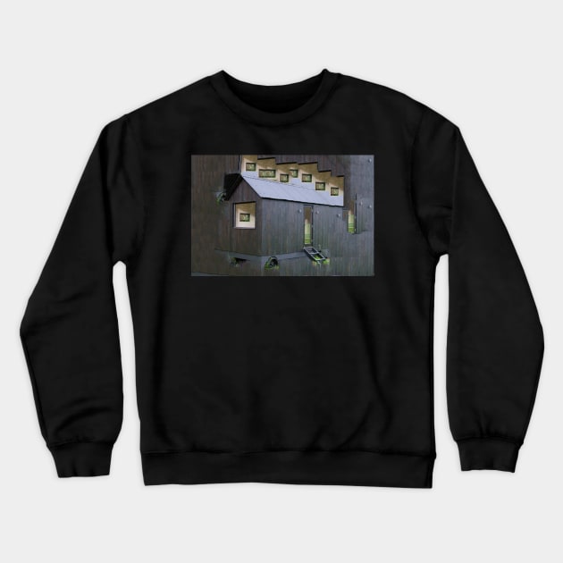 Black Tiny House Crewneck Sweatshirt by ellenmueller